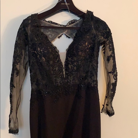 Black Prom Gown/Dress Size 8 - Picture 3 of 8